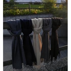 Buy 100% 2 ply Cashmere scarf 12 by 71 for Men and Women in Brown, Navy Blue, Black, Grey and... by Allen Greenbaum