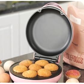 Electric Mini Cupcake + Muffin Maker & Cup Cake Recipes PINK