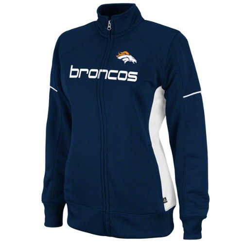 NFL Women's Denver Broncos Counter Long Sleeve Mockneck Full-Zip Track Jacket (Athletic Navy/White, XX-Large)