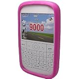 Pink Soft Silicone Skin Case with Clear Hard Back Case for Blackberry Bold 9000