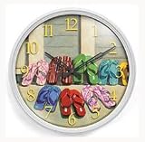 Infinity Instruments Flip-Flop Fiesta - Whitewash Resin Wall Clock