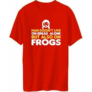 Man Doesn't Live On Bread Alone But Also On Frogs T-shirt Homme Man Doesn't Live On Bread Alone But Also On Frogs T-shirt Homme