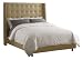 Skyline Furniture Linen Queen Nail Button Wingback Bed, Sandstone
