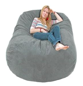 6-feet X-large Grey Cozy Sac Bean Bag Chair Love Seat