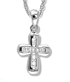 Petite Diamond (.10 ctw) Cross Pendant in 14k White Gold