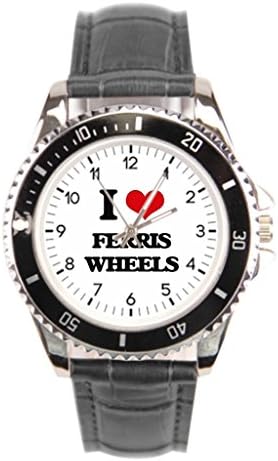 I Love I Lovebiscuits Round Leather Wrist Watch For Men Black