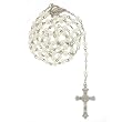 White Simulated Pearl Rosary - 6MM Bead - 19 inches overall Length - 27 inch Necklace