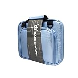 Dell Inspiron Mini10 Notebook CaseCrown Double Memory Foam Netbook Case with Shoulder Strap (Baby Blue Faux Alligator Skin)