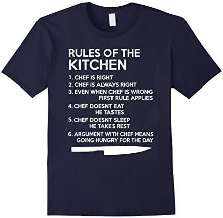 Men's Rules of the kitchen- chef shirt Medium Navy