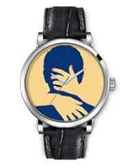 SPRAWL Aanalog Fashion Series Silver Ladies Watches of Genuine Black Leather Strap,Unique Wrist Watch for Women Girls Designed with Embracing the Shadow