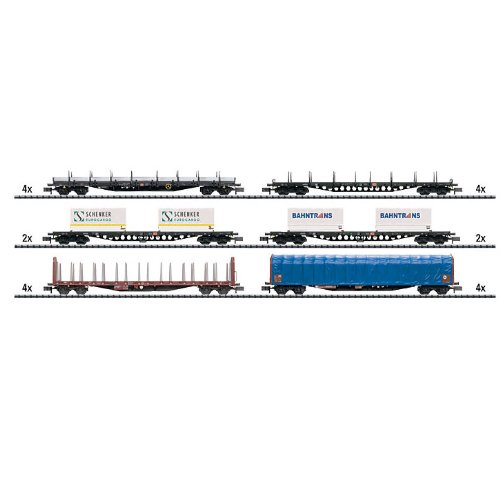 Minitrix N Scale Modern Railroading 20 Car Set 