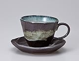 白釉流しネジリ土物コーヒー碗皿c/s　カップ＆ソーサー　【美濃焼 コーヒーカップ&ソーサー】 　/ お楽しみグッズ(キッチン用品)付きセット