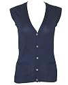 Blue V-Neck Button down Top 2 Front pockets 100% cotton