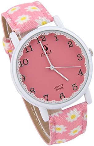 OniyA Fashion Women Flower Watches with Stainless Steel Case and Doublerie Band