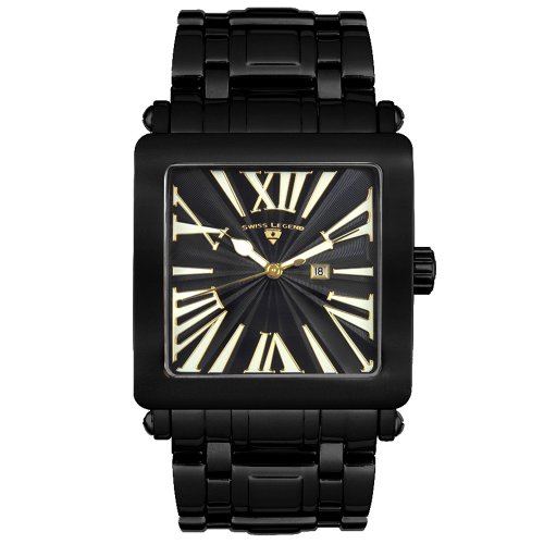 41Kq8UukzTL Swiss Legend Mens Colosso Collection Black Stainless Steel