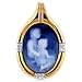 14K Yellow Gold 0.06 Carat Diamond Cameo Pendant