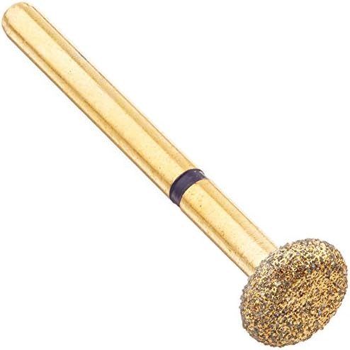 CROSSTECH G909/045M 24K Gold-Plated Diamond Burs, Flat End Cylinder: G909/045m, 4.5mm Head, 1.7mm depth, Medium (Pack of 5)