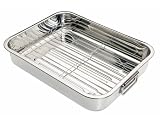 Kitchen Craft Roasting Pan with Rack, Stainless Steel