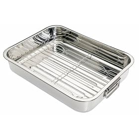Kitchen Craft Roasting Pan with Rack, Stainless Steel