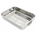 Kitchen Craft Roasting Pan with Rack, Stainless Steel