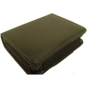 Deluxe Black leather Carry Case for Garmin Nuvi sat nav 200 205 205t 250 250t 255 255t 260 265t 275 275t 300 300t 310 310t 360 370 Series - non-widescreen by Duragadget� 2 year warranty