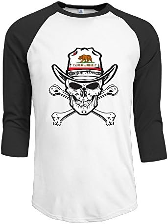 California Skull Flag Men Unique Half Sleeve T Shirt