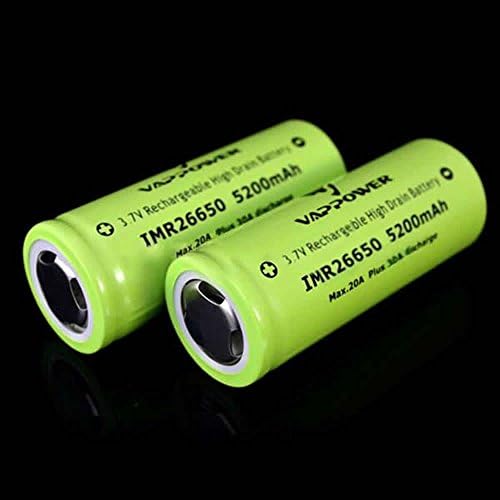 VAPPOWER 26650 5200mAh 20A 3.7V Li-Ion Rechargeable Battery