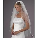Ivory Oval Solloped Bugle Bead Crystal Shape Drop Wedding Bridal Veil