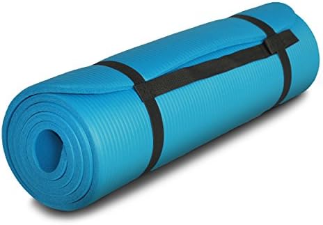 YogaFitters All-Purpose 1/2-Inch Extra Thick High Density Anti-Tear Exercise Yoga Mat with Carrying Strap (Blue)