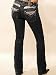 MISS ME CRYSTAL WINGED BOOTCUT JEANS IN DARK 08