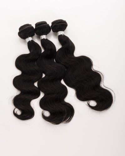 Human Hair Direct 100% Brazilian Remy Human Hair Extensions BODY WAVE 3-Pack (14", 16", 18") Bundle, 300g Total (100g each), Grade AAAAA