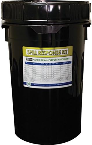 Xsorb 6.5 Gallon All-Purpose Spill Kit Spill Control Safety & Signage Includes (1) 6 Quart Bottle Of All-Purpose Absorbent, (2) 3" x 4' FiberLink Universal Absorbent Socks, (10) FiberLink Heavyweight Universal Absorbent Pads, (2) Temporary Disposal Bags, (2) Hazmat Labels, (1) Pair Nitrile Gloves, (1) Splash Goggles And (1) Dust Mask - Absorbs Up To 5 Gallons - Meets OSHA Regulation 29 CFR 1910.120