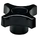 Davies Thermoplastic Four Arm Knob, Flute Rim, Threaded Hole, 8-32 Thread Size X 3/8" Thread Length, 1" Diameter (Pack of 5)