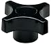 Davies Thermoplastic Four Arm Knob, Flute Rim, Threaded Hole, 8-32 Thread Size X 3/8