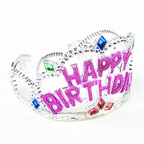 Multicolored Happy Birthday Tiara