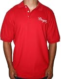 COOGI Mens 100% Premium Cotton Pique Solid Color Short Sleeve Polo Shirt Red
