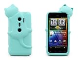 3D Kiki - Baby Green Gel Silicone Rubber Silicone Case Cover Skin For HTC EVO3D Case (Back Case) + Headphone Dust-proof Plug + Free Protective Film + Stylus Pen