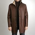 BGSD Men's Sheepskin Shearling Long Coat