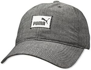Puma Mens Chambray Relaxed Fit Adjustable Hat, Black, One Size