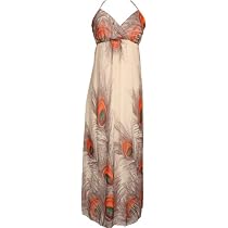 Chiffon Peacock Maxi Dress Junior Plus Size