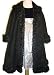 Boutique Tea Length Black Fleece and Fur Swing Coat Size 12 - (Child)