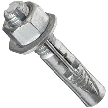 Wej-It Z3820 Bolt Wedge Anchor, Steel, Zinc Plated, Vibration Resistant, Meets ASTM B-633 Specifications, 3/8" Diameter, 2" Length, 3/8"-16 Threads, Pack Of 20