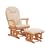 Kendall Sleigh Style Glider Rocker and Ottoman Value Set- Honey Finish with Beige Micro Fiber