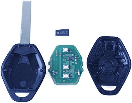 Amautolucky 4 Buttons Diamond Shaped Replacement Keyless Entry Remote Key Fob Transmitter For BMW 3 Series Head Chip