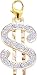 14k Gold Diamond Dollar Sign Charm (1/10 cttw)