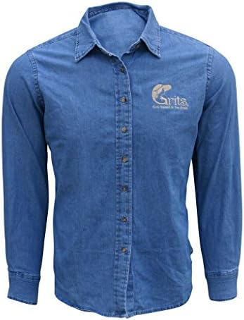 Grits Womens Regular Grits Denim Long Sleeve Large Light Blue