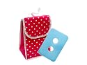 Fit & Fresh Classic Chiller Lunch Bag with Ice Pack, Pink with White Dots Fabric Design