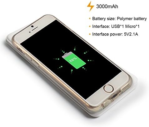3000 mAh Classic Power Bank Slim with LED Flashlight Wireless Charger Portable External Power Bank for Sumsung Galaxy S6(White)