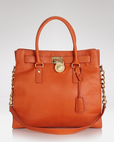 Michael Michael Kors Tote Large Hamilton Gold Hardware Burnt Orange