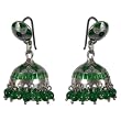Jhumki Earrings Silver Enamelled Jewelry 1.25 inches